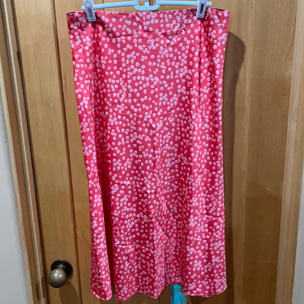 LOFT Midi Satin Skirt